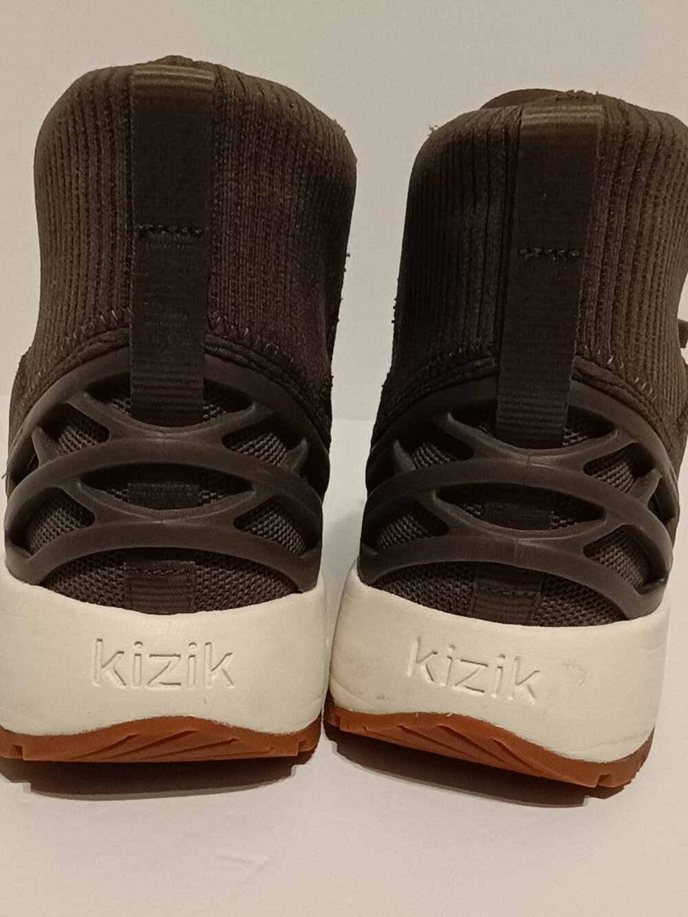 Kizik HandsFree Labs Knit High Top Sneakers Women's 9.5 Men's 8 Brown Slip-On - Picture 4 of 11